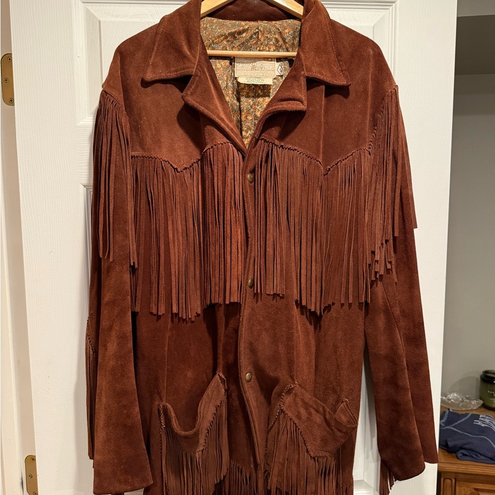 Trego’s Western Fringe Suede Jacket